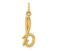 Jewelry Affairs Pendentif en or jaune 14 carats avec lettre initiale, 14 x 10 mm, Petit, Doré, Pas de pierre précieuse