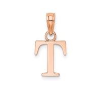 Jewelry Affairs Pendentif initiale en or rose 14 carats, police de bloc, 13 x 10 mm, Grand, Doré, Pas de pierre précieuse