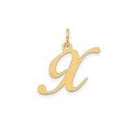 Jewelry Affairs Pendentif lettre initiale en or jaune 14 carats, 12 x 15 mm, Petit, Doré, Pas de pierre précieuse