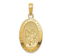 Jewelry Affairs Pendentif médaille Saint Christophe Protect Us (or jaune 14 carats)