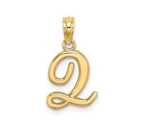 Jewelry Affairs Pendentif monogramme initiale en or jaune 14 carats, 13 mm, Grand, Doré, Pas de pierre précieuse