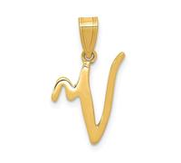 Jewelry Affairs Pendentif monogramme initiale en or jaune 14 carats, 13 mm, Grand, Doré, Pas de pierre précieuse