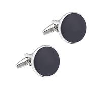 Jewelry Cufflinks Men's Shirt Cufflinks Black Round Gutta Enamel Cufflinks Simple French Shirt Cufflinks