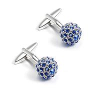Jewelry Cufflinks Men's Shirt Cufflinks Blue Spherical Crystal Rhinestone Men's Cuff Nails Business French Shirt Cuff Buttons Cufflinks