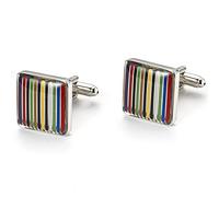Jewelry Cufflinks Men's Shirt Cufflinks French Shirt Cufflinks Rainbow Striped Cuff Nail Jewelry Cuff
