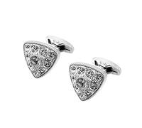 Jewelry Cufflinks Men's Shirt Cufflinks Metal Cufflinks Simple Round Triangle Full Diamond White Crystal French Cufflinks