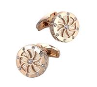 Jewelry Cufflinks Men's Shirt Cufflinks Round Men's Cufflinks with Diamonds French Sleeve Nails Electroplated Rose Gold Sleeve Nails