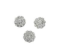 Jewelry DIY Craft Crystal Buttons Clip Metal Mushroom Fastener Shirt Decor Useful Supplies Small Pins pour la couture(Silver)