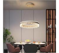 Jewelry Lustre, lustre LED moderne à intensité variable, salon, chambre à coucher, éclairage domestique, anneaux en cristal, lustre monté au plafond, lampe suspendue, lampes suspendues chaudes LWX