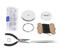 Jewelry Making Tool Kit, DIY Earring Craft Accessory Set with Lobster Clasp Wax String Pliers Tweezers Eye Screws for Jewelry Repair and Beading Projects, Complete Starter Kit for (Guqing-ensemble