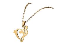 Jewelry New 2025 Arrival Music Note Heart Of Treble Clef Pendant Necklace For Women Stainless Steel Music Symbol Necklaces Fashion Jewelry Gift With For You Accessories Trendy Creative Gift gift