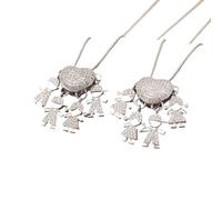 Jewelry New 2025 Arrival New Creative Design Pave Crystal Zircon Son/Daughter His/Her Charm Pendant Necklaces Women's Jewelry With For You Accessories Trendy Creative Gift gift