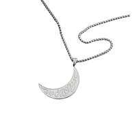Jewelry New 2025 Arrival Stainless Steel Arabic Calligraphy Religious Moon Pendant Necklace For Men Women Islamic Muslim Ramadhan Festival Jewelry Gift With For You Accessories Trendy Creative Gift