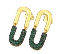 jewelry New 2025 Korean Popular New For U Shaped Geometric Hoop Earrings For Women 6 Colors Full Zircon Party Wedding Jewelry Gift Fashion Accessories eative Gift jewelry