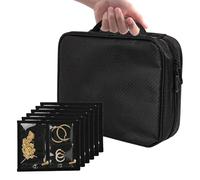Jewelry Storage Binder, Professional Travel Organizer, 7,9 x 9,8 pouces avec profondeur de 3,2 pouces, système de poche individuel avec design stable, support anti-anneau avec style studio, femmes et