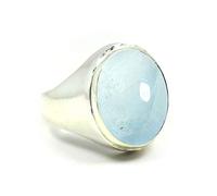 Jewelryonclick Femme Homme Mixte Enfant Argent Sterling-925 Ovale Aigue-marine naturelle