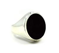Jewelryonclick Femme Homme Mixte Enfant Argent Sterling-925 Ovale Onyx noir naturel