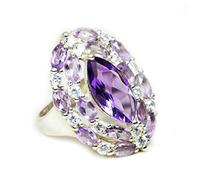 Jewelryonclick Mixte Argent 925 Argent Marquise Violet Amethyst