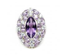 Jewelryonclick Mixte Argent 925 Argent Marquise Violet Amethyst