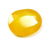 Jewelryonclick Pierre précieuse de saphir jaune naturel de forme ovale à facettes Chakra de guérison Pierre de naissance Signe du zodiaque Astronomie et astrologie Fabrication de bijoux 4.5 carats