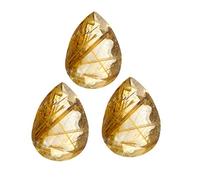 Jewelryonclick Poire Jaune Pierre naturelle Quartz Rutile