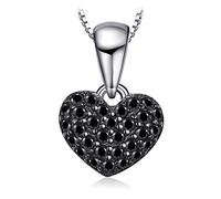 JewelryPalace 0.14ct Naturel Spinelle Amour Cœur Pendentif Collier 925 en Argent 45CM