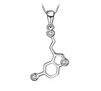 JewelryPalace 0.2ct Geometrique Molecule Pendentif Collier Taille Rond Cubique Zircon Argent Pour Femm, Argent 925/ Plaqué Or Rose/Or Jaune, Ensemble de Bijoux Fille, Collier Chaine Cadeau 45CM