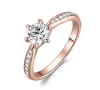 JewelryPalace 0.5-3ct Classique Moissanite Bague Taille Rond Solitaire Pierre Argent Massif 925 Femme, Plaqué Or Jaune Plaqué Or Rose Bague Diamant Simulé Fiançailles Mariage, Ensemble Bijoux Mariee
