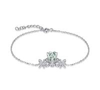 JewelryPalace 1.6ct Coeur Papillon Noeud Bracelet Naturelle Verte Amethyste en Argent 925 Femme, Reglable Bracelet Chaine Fin Amour Love Pierre Fille, Mignon Ensemble Parure de Bijoux Cadeau Naissance