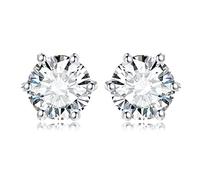JewelryPalace 4ct Classique Boucles d'oreilles Taille Rond Solitaire Cubic Zirconia Argent 925 Femme, Or Blanc 14k Petite Clous d'oreilles Pierre Fille, Diamant Simulé Ensemble Bijoux Mariee Mariage