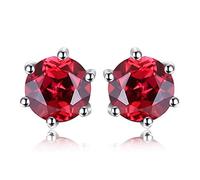 JewelryPalace Boucles d'oreilles Taille Rond Naturelle Pierre Améthyste Péridot Grenat Citrine Topaze Pour Femme, Clous d'oreille Argent 925 Plaqué Or Jaune Plaqué Or Rose, Ensemble de Bijoux Cadeau