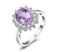 JewelryPalace Diana Princesse Kate Middletonu Bague Femme Naturelle Pierre Améthyste Péridot Grenat Citrine Topaze, Argent 925 Plaqué Or Jaune Plaqué Or Rose, Vintage Ensemble Parure de Bijoux Cadeau