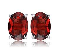 JewelryPalace Magnifique Boucles d'oreilles Naturelle Améthyste Péridot Grenat Citrine Topaze en Forme Ovale Pour Femme, Argent/Plaqué Or Rose/Or Jaune, Clous d'oreille Fille, Ensemble Bijoux Cadeau