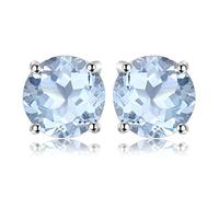 JewelryPalace Magnifique Boucles d'oreilles Naturelle Améthyste Péridot Grenat Citrine Topaze en Forme Ovale Pour Femme, Argent/Plaqué Or Rose/Or Jaune, Clous d'oreille Fille, Ensemble Bijoux Cadeau
