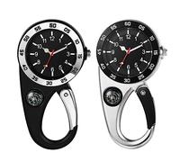 JewelryWe 2pcs Montre Mousqueton Homme Femme Analogique à Quatz,Montre Porte Clé avec Aiguilles Lumineuses.1ATM Etanche,Montre infirmière Porte Clef pour Sac à Dos,Activités Extérieures