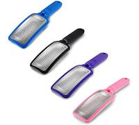 JewelryWe 4PCS Métal Râpe à Pied Fichier Décapant Callus Outil de Surface de Pédicure pour Soins des Pieds pour enlever la peau dure Noir Violet Bleu Rose