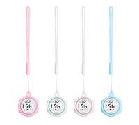 JewelryWe 4pcs Montre à Gousset Électronique,Montre de Poche d’Infirmière avec Calendrier, Réveil et Chronomètre,Montre Mousqueton en Silicone, pour Alpinisme, Soins, Sac à Dos