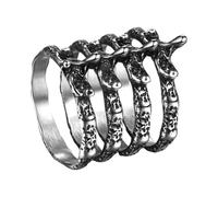 JewelryWe Bague Gothique Punk Squelette: Bague en Forme de Spécimen Vertébral en Acier Inoxydable 316L avec Design Squelette,Bijou Halloween Style Vintage Sombre- Cadeau Fantaisie