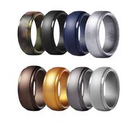 JewelryWe Bague Homme Garçon Silicone: 8pcs Bague Sport Homme Simple Doux Anneau Multicolore - Cadeau Homme Anniversaire St Valentin