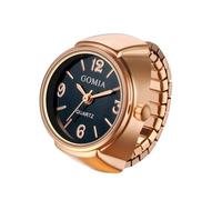 JewelryWe Bague Montre Femme Extensible: Montre Bague Doigt Homme Femme Acier Inoxydable Elastique Décoloration Due à la Température Fantaisie Analogique Quartz - Cadeau Anniversaire