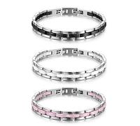 JewelryWe Bijoux bracelet pour femme en acier inoxydable et céramique, couleur : blanc, rose, noir, idée cadeau rose …