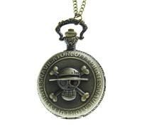 JewelryWe Bijoux Montre de Poche Homme Femme Tête de Mort Crâne Gothique Diable Vintage Alliage Fantaisie Couleur Bronze