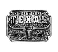 JewelryWe Boucle de Ceinture Homme Cowboy Western: Boucle Ceinture Style Vintage Texas avec Motif Tête de Taureau et Alliage Durable, Accessoire Mode pour Jeans, Costumes et Fêtes Thématiques