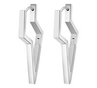 JewelryWe Boucles d’Oreilles Femme Éclair Punk: Piercing d’Oreille Acier Inoxydable Style Foudre Géométrique, Bijou Audacieux et Élégant, Accessoire Mode Polyvalent Cadeau Anniversaire,Argent