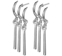 JewelryWe Boucles d'Oreilles Acier Inoxydable: 1 Paire Boucles d'Oreilles Homme Pendantes avec Long Pendentif Minimaliste pour Amateurs d'Animation Cosplay Samouraï Japonais - Cadeau Anniversaire