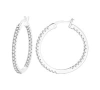 JewelryWe Boucles d'Oreilles Femme Créole：Boucles d'Oreilles Fantaisie en Cuivre Plaqué Or Incrusté de Zircons Brillant 15/20/30MM Disponible - Cadeau d'Anniversaire Saint-Valentin