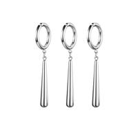 JewelryWe Boucles d'Oreilles sans Trou: Boucles d'Oreilles Homme Créole Clip Acier Inoxydable Pendantes pour Animé Cosplay Samouraï Japonais Minimaliste non Percés - Cadeau Anniversaire