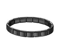 JewelryWe Bracelet Femme Acier Inoxydable: Bracelet Jonc Détachable Fantaisie Breloques Italien 9 mm Module Amovible Style Mode Simple avec Socle - Cadeau Anniversaire Fête des Mères