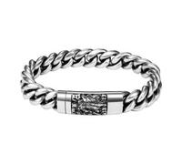 JewelryWe Bracelet Homme Diffuseur d'Huiles Essentielles: Bracelet Saint Michel Archange Bouclier et Épée Gourmette Cubaine Acier Inoxydable 316L - Bijou Religieux Chrétien - Cadeau Anniversaire/Père