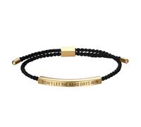 JewelryWe Bracelet Inspirant Tressé en Nylon avec Gravure Motivante : Don’t Let the Hard Days Win - Bijou Réglable en Acier Inoxydable pour Homme et Femme - Cadeau Noël ou Anniversaire